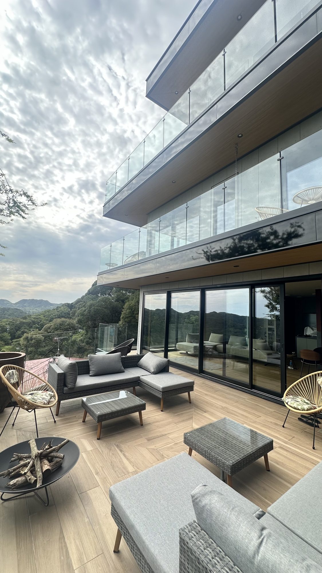 The main villa with its terraces