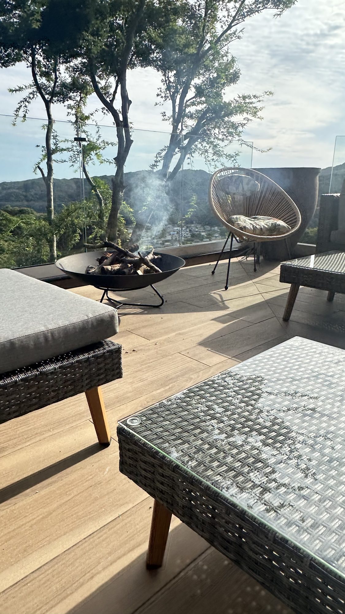 Fire on the terrace