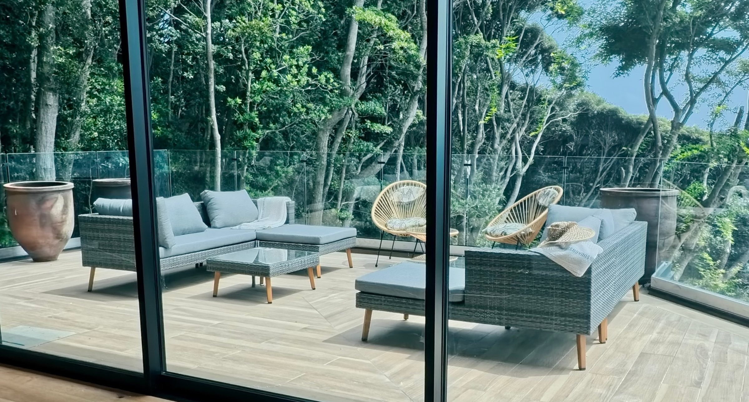 The terrace seen from the living room