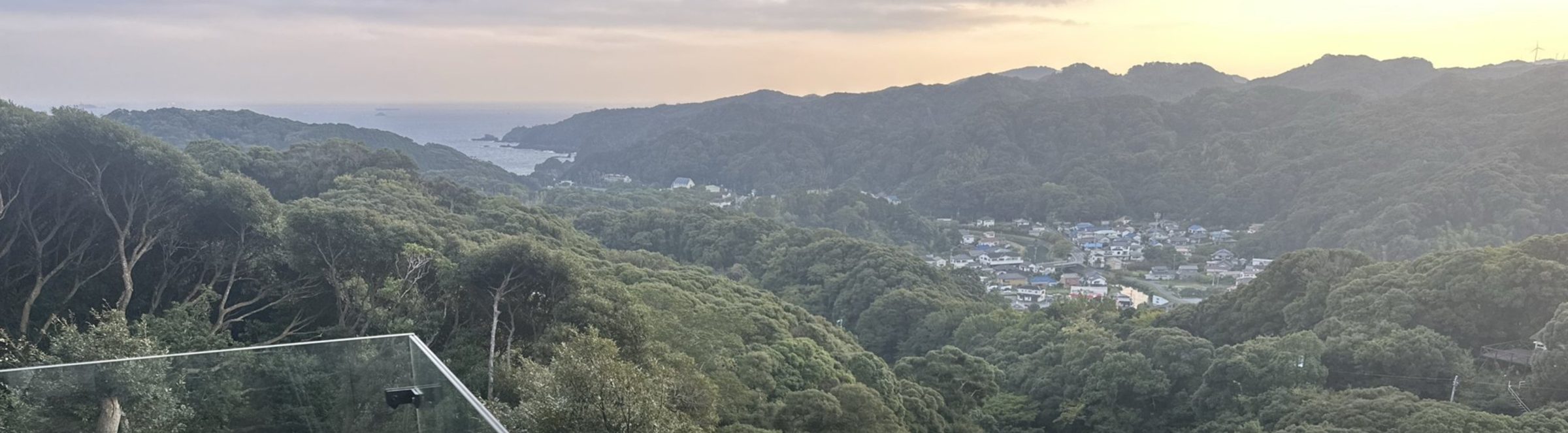 The view over the valley to the bay