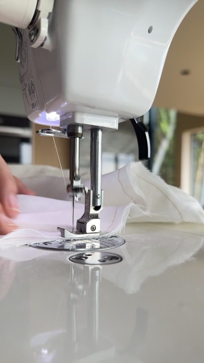 Sewing curtains in the house